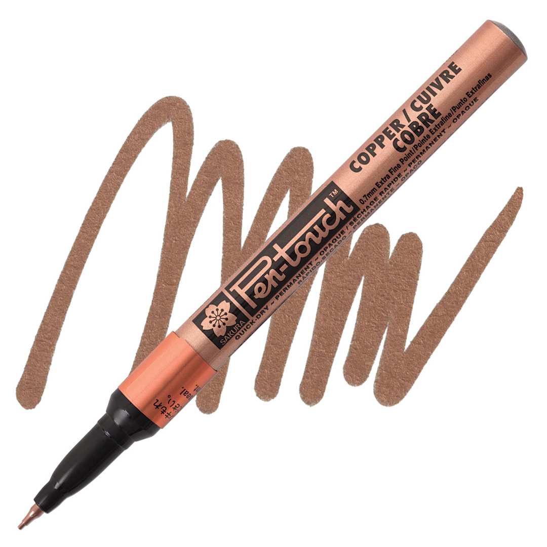Open in modal - Sakura Pen-Touch Paint Marker -  Extra Fine Tip, Copper marker and swatch