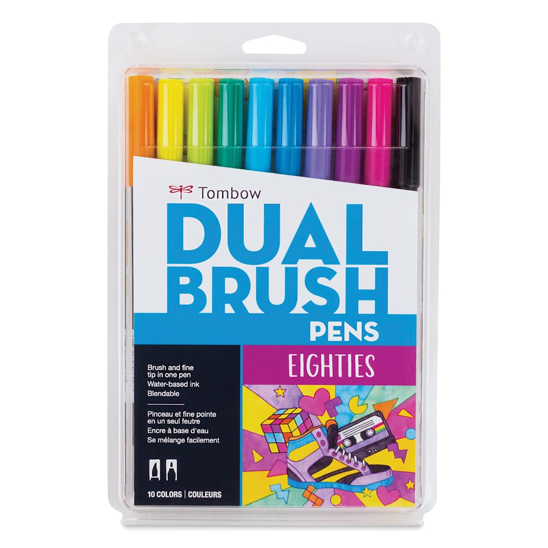 Open in modal - Tombow Dual Brush Pens - Eighties Colors, Set of 10