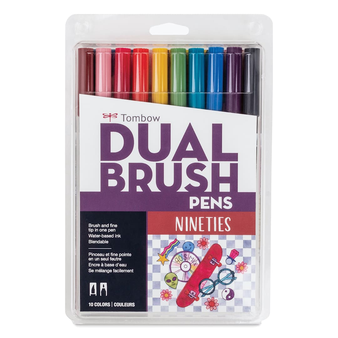 Open in modal - Tombow Dual Brush Pens - Nineties Colors, Set of 10
