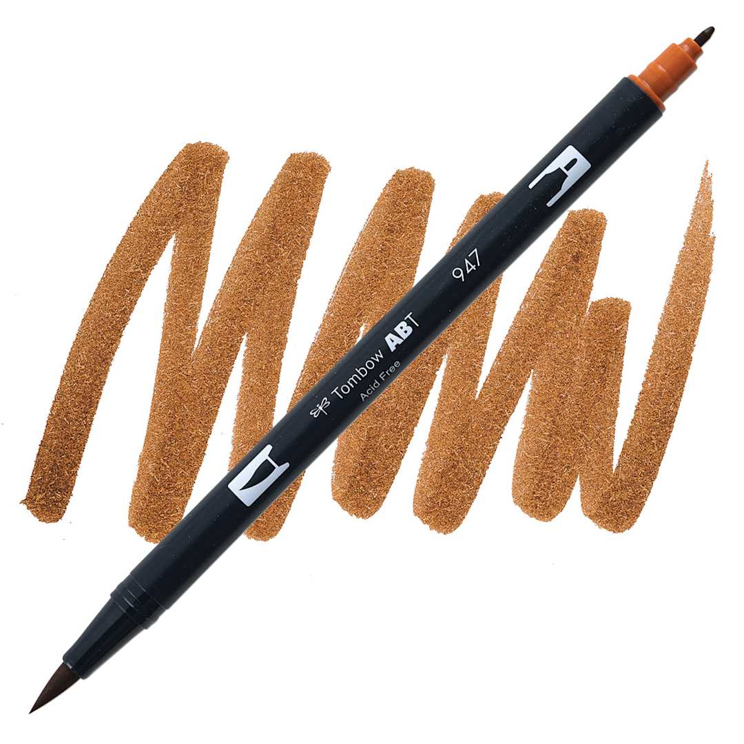 Open in modal - Tombow Dual Brush Pen - Burnt Sienna pen and swatch