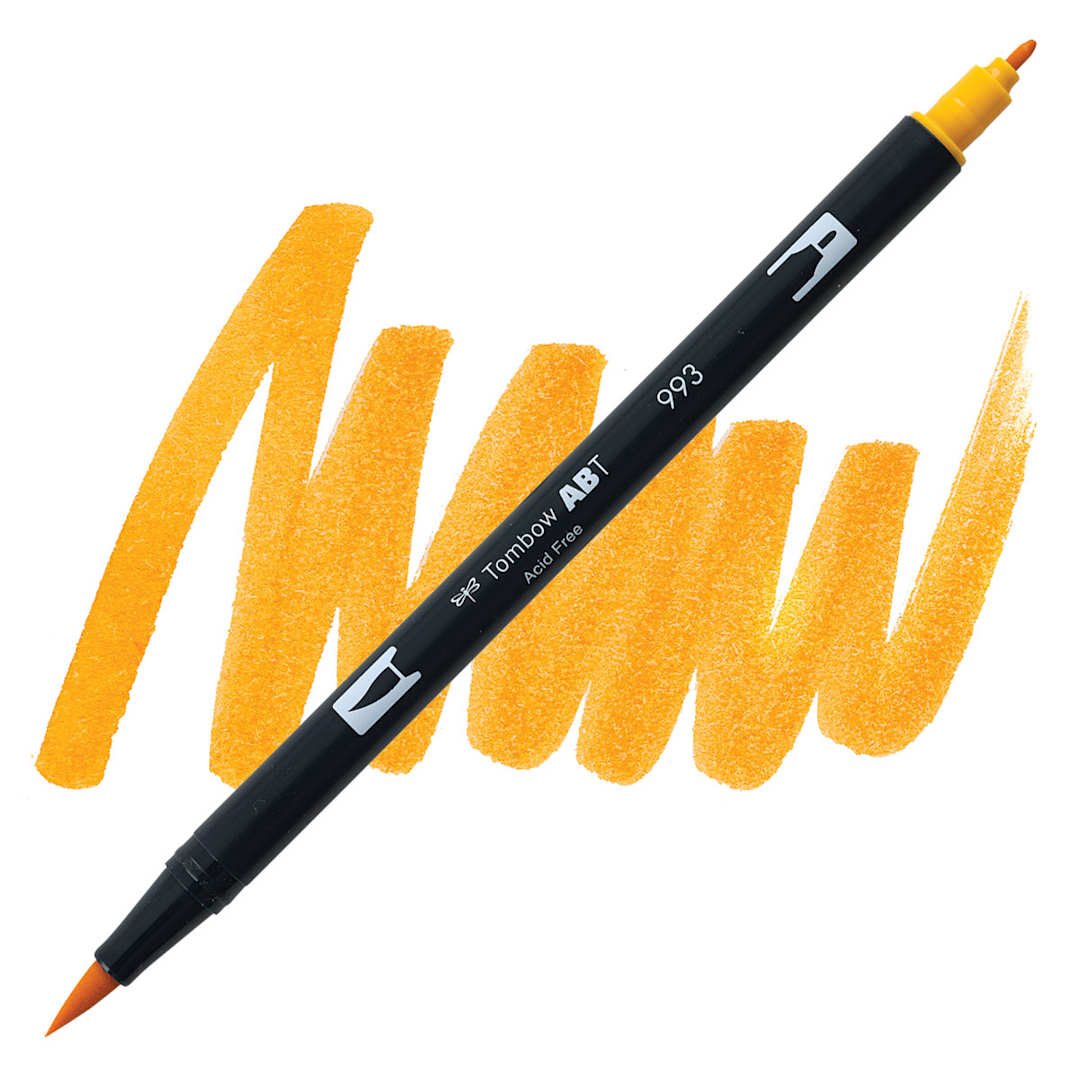 Open in modal - Tombow Dual Brush Pen - Chrome Orange pen and swatch