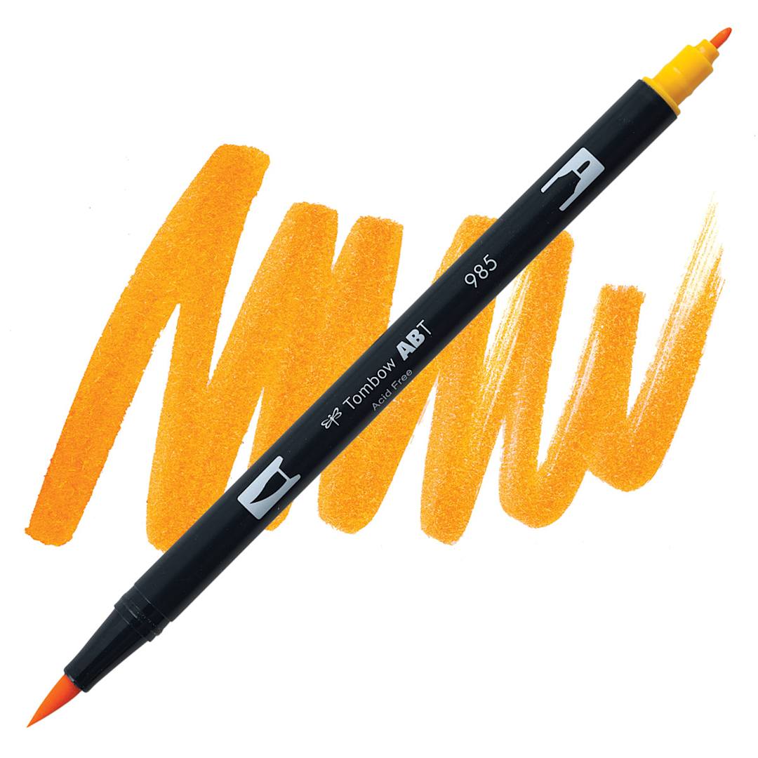 Open in modal - Tombow Dual Brush Pen - Chrome Yellow pen and swatch