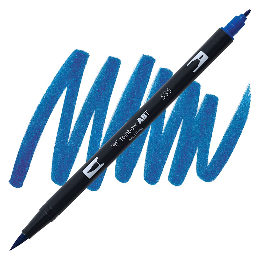 Open in modal - Tombow Dual Brush Pen - Cobalt Blue pen and swatch