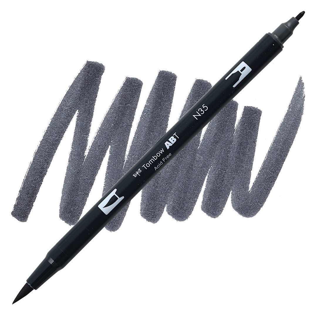 Open in modal - Tombow Dual Brush Pen - Cool Gray 12 pen and swatch