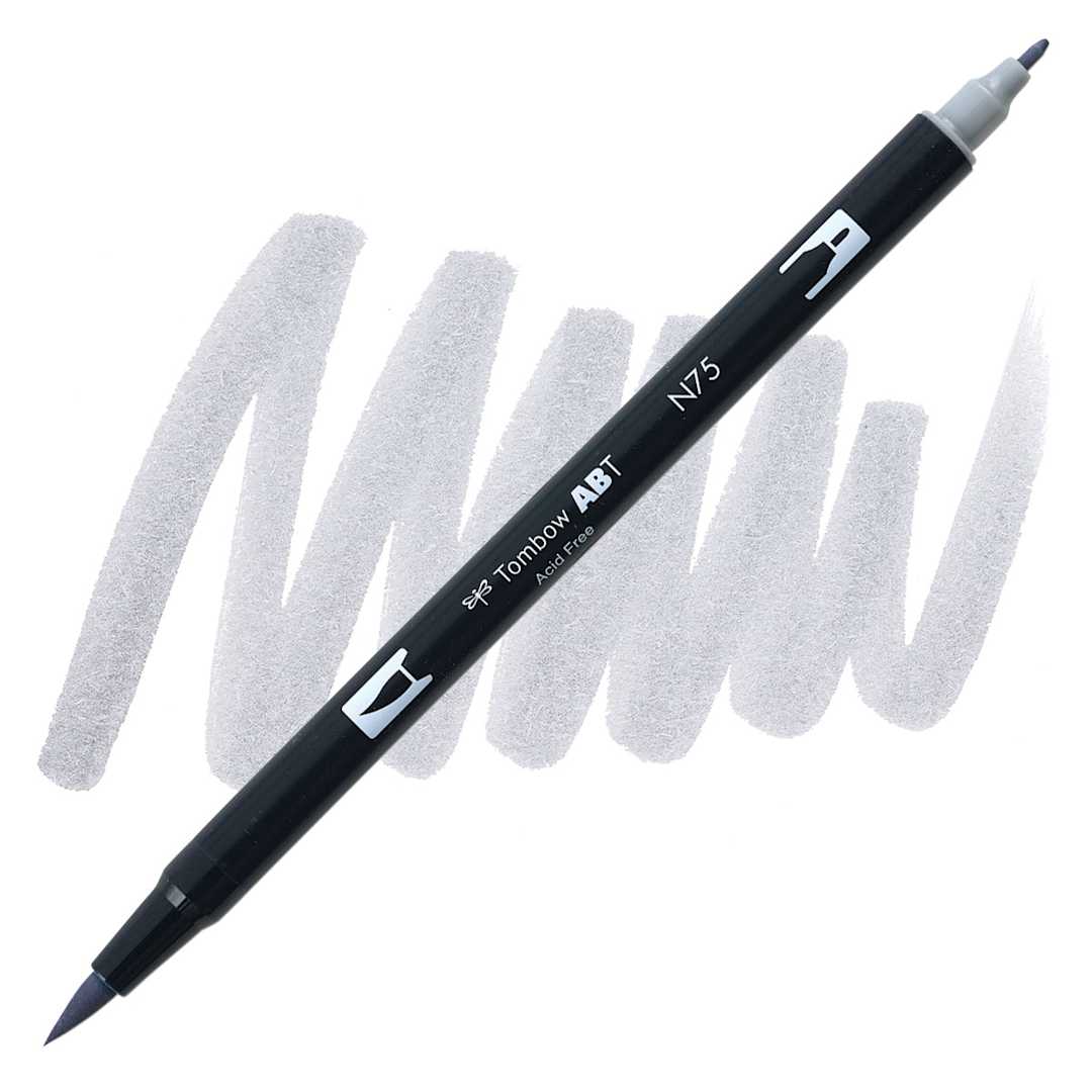 Open in modal - Tombow Dual Brush Pen - Cool Gray 3 pen and swatch
