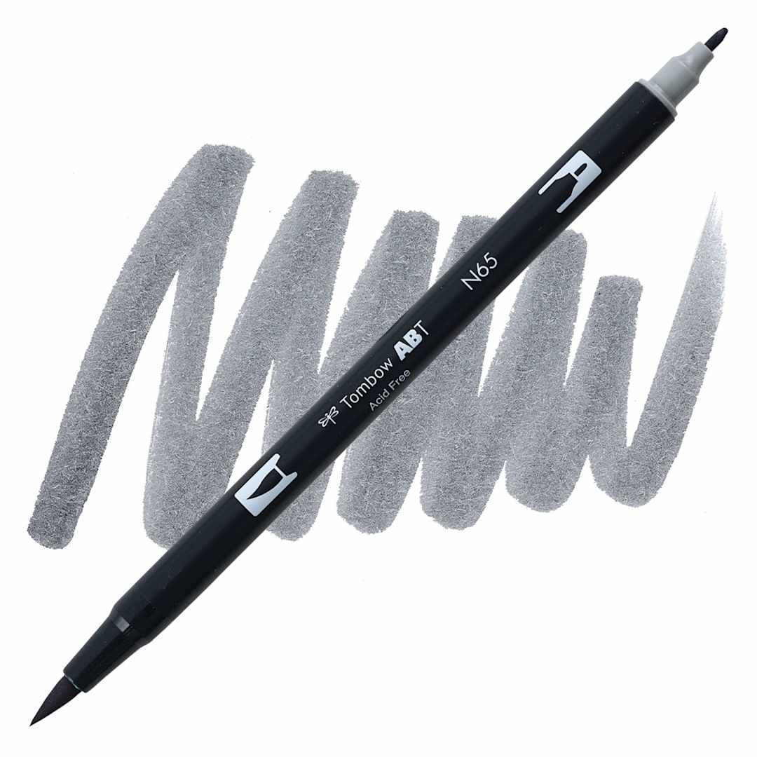 Open in modal - Tombow Dual Brush Pen - Cool Gray 5 pen and swatch