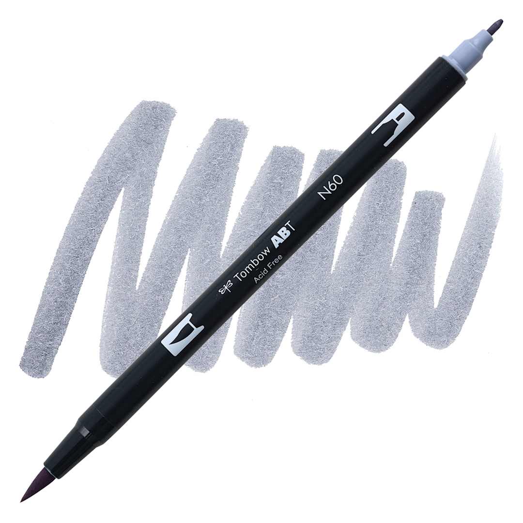 Open in modal - Tombow Dual Brush Pen - Cool Gray 6 pen and swatch