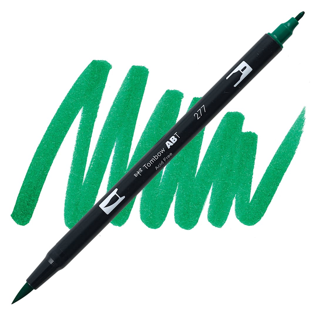 Open in modal - Tombow Dual Brush Pen - Dark Green pen and swatch