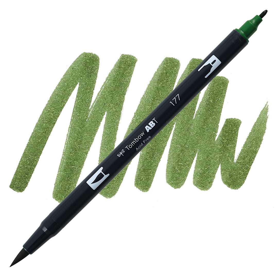 Open in modal - Tombow Dual Brush Pen - Dark Jade pen and swatch