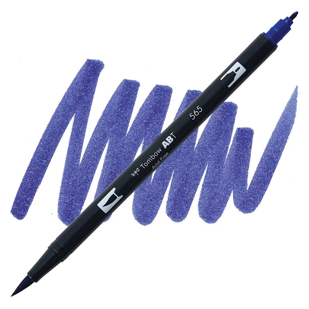 Open in modal - Tombow Dual Brush Pen - Deep Blue pen and swatch