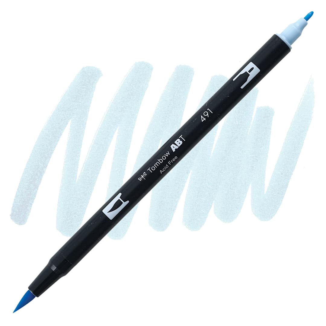 Open in modal - Tombow Dual Brush Pen - Glacier Blue pen and swatch