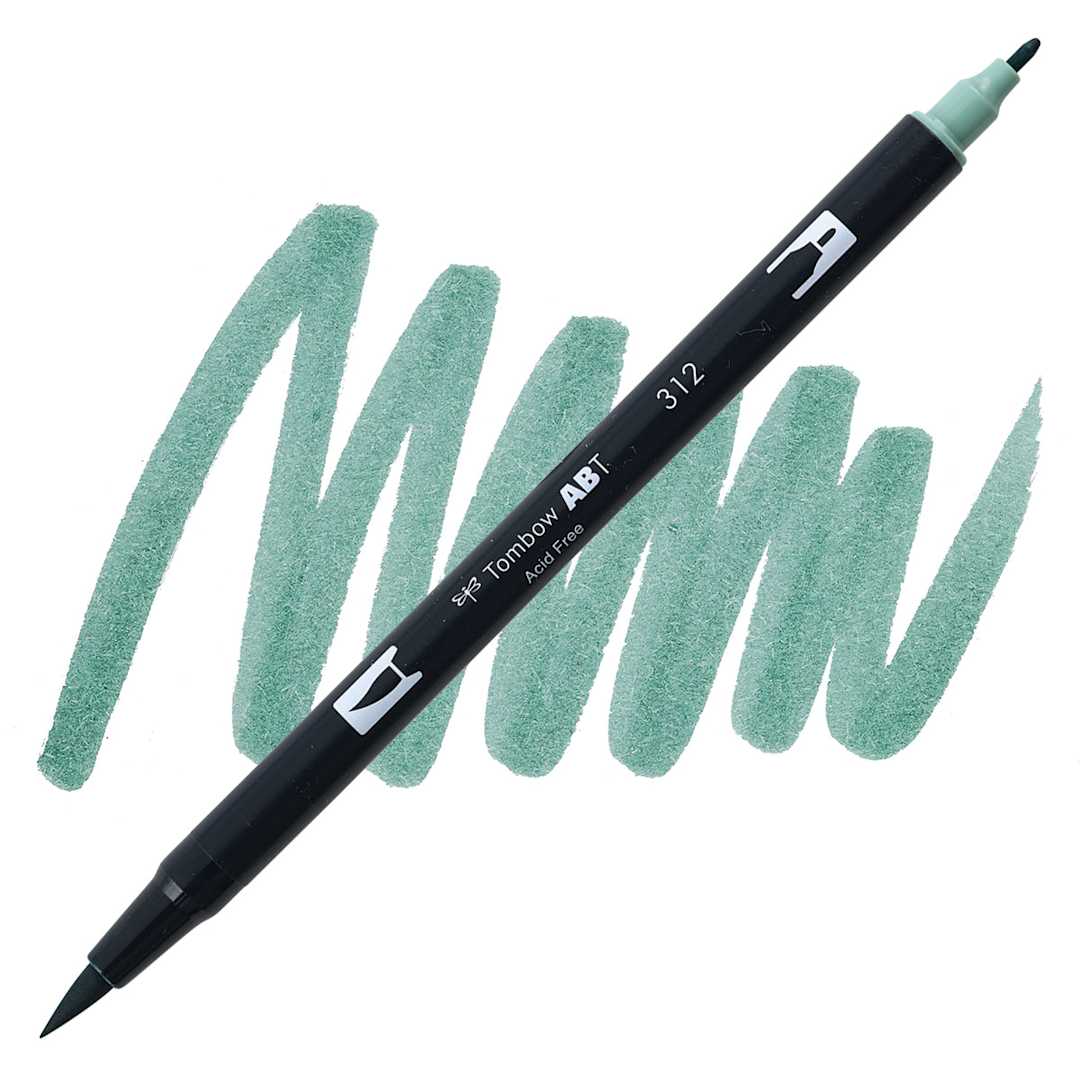 Open in modal - Tombow Dual Brush Pen - Holly Green pen and swatch