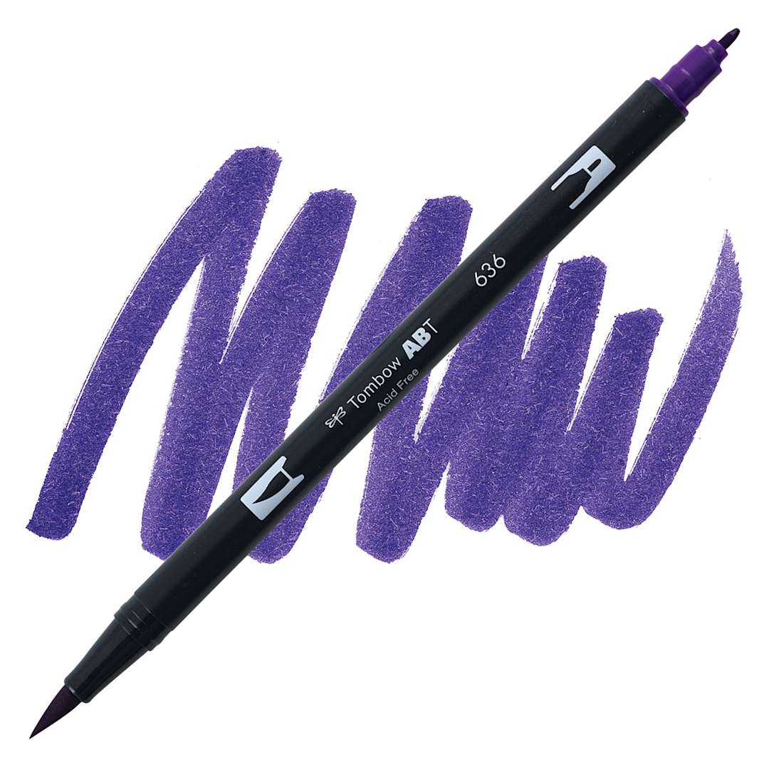 Open in modal - Tombow Dual Brush Pen - Imperial Purple pen and swatch