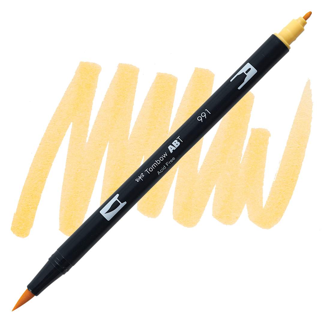Open in modal - Tombow Dual Brush Pen - Light Ochre Brown pen and swatch