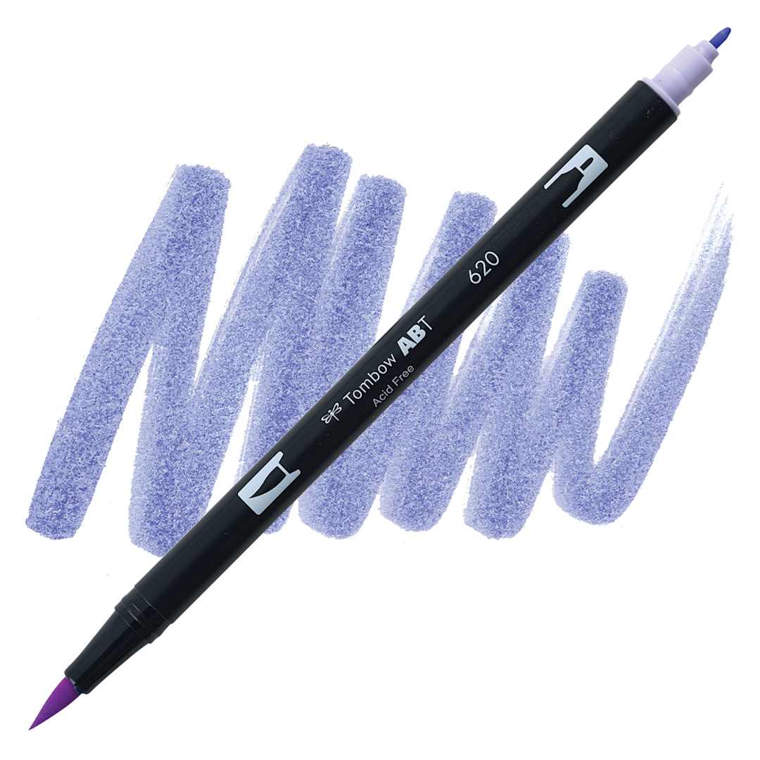 Open in modal - Tombow Dual Brush Pen - Lilac pen and swatch