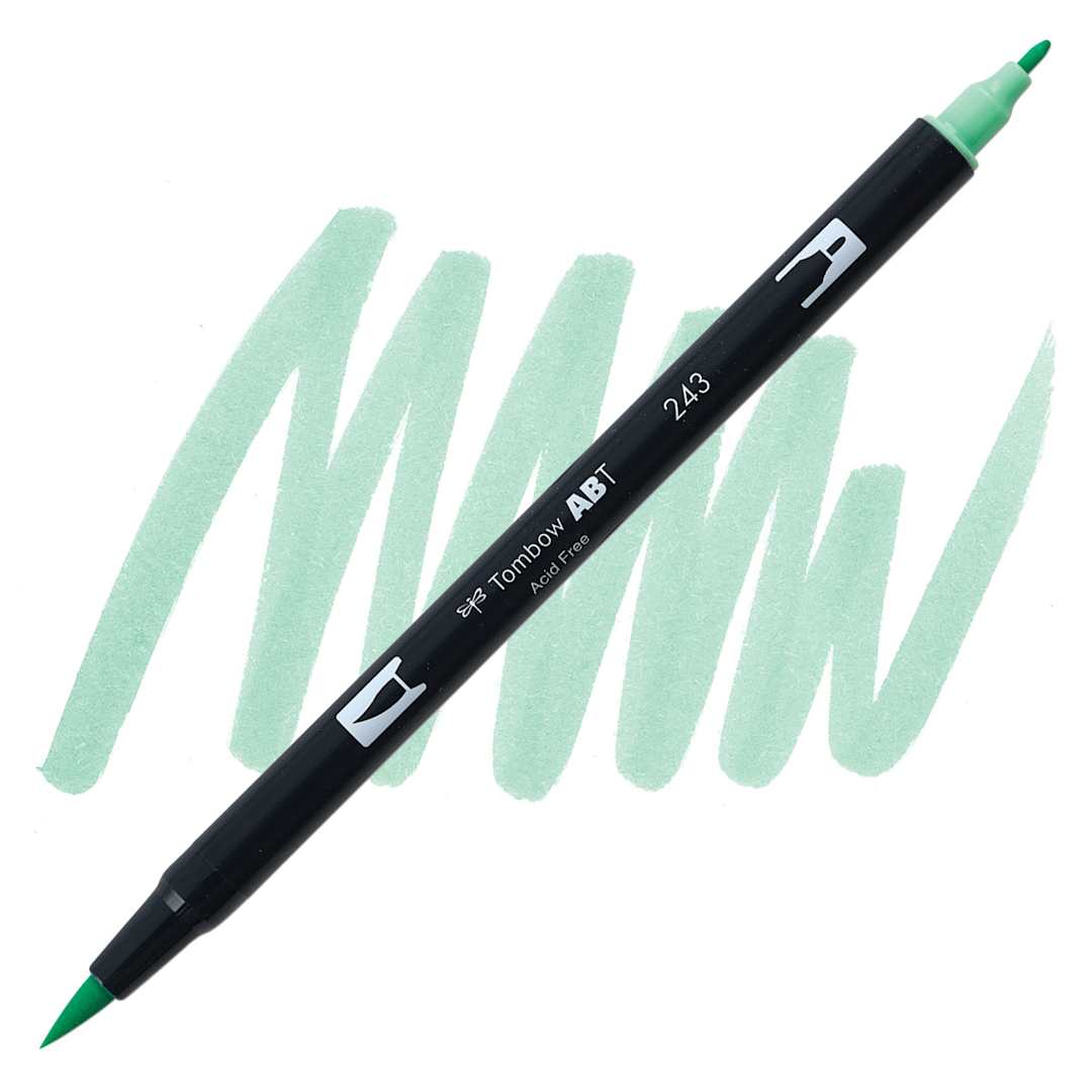 Open in modal - Tombow Dual Brush Pen - Mint Green pen and swatch