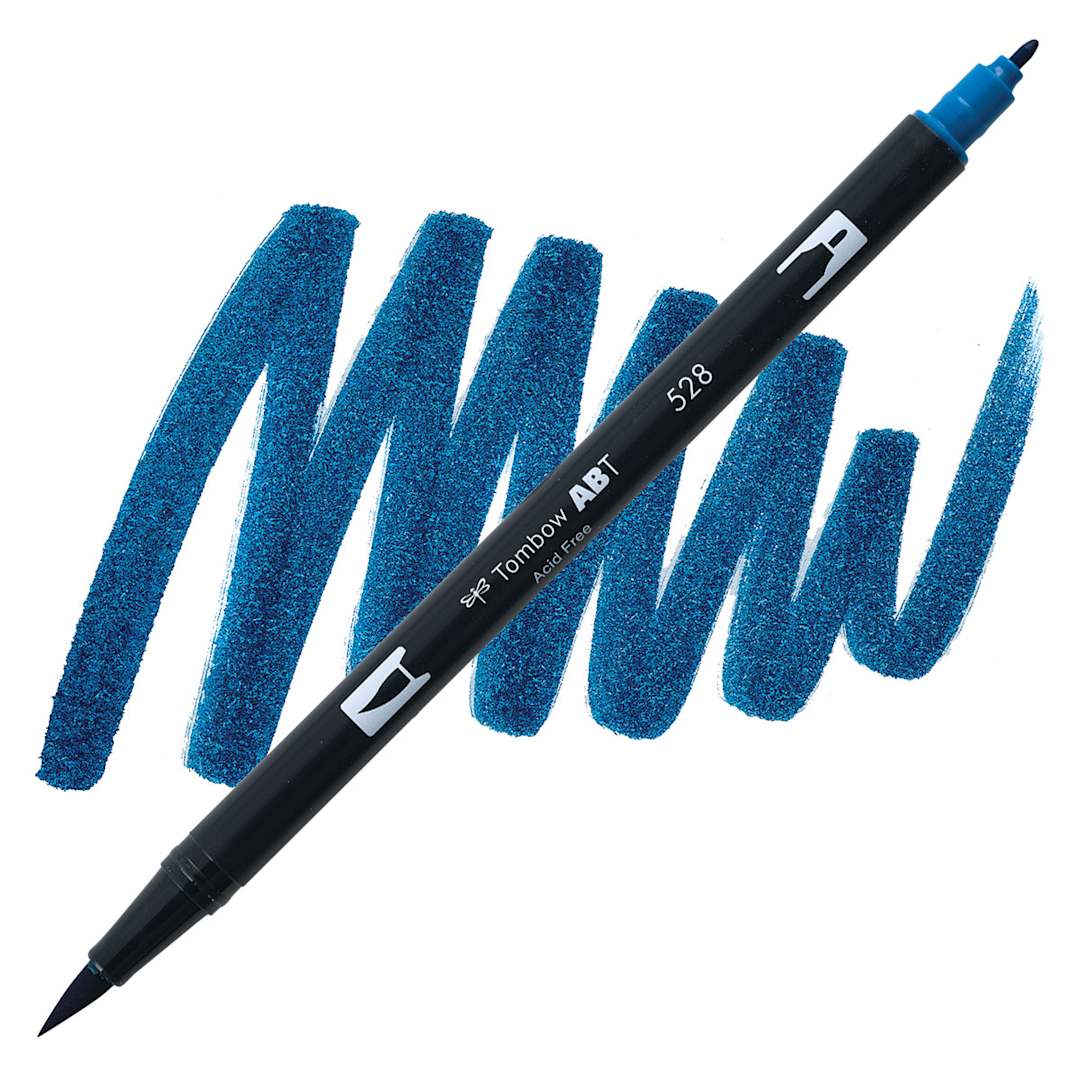 Open in modal - Tombow Dual Brush Pen - Navy Blue pen and swatch