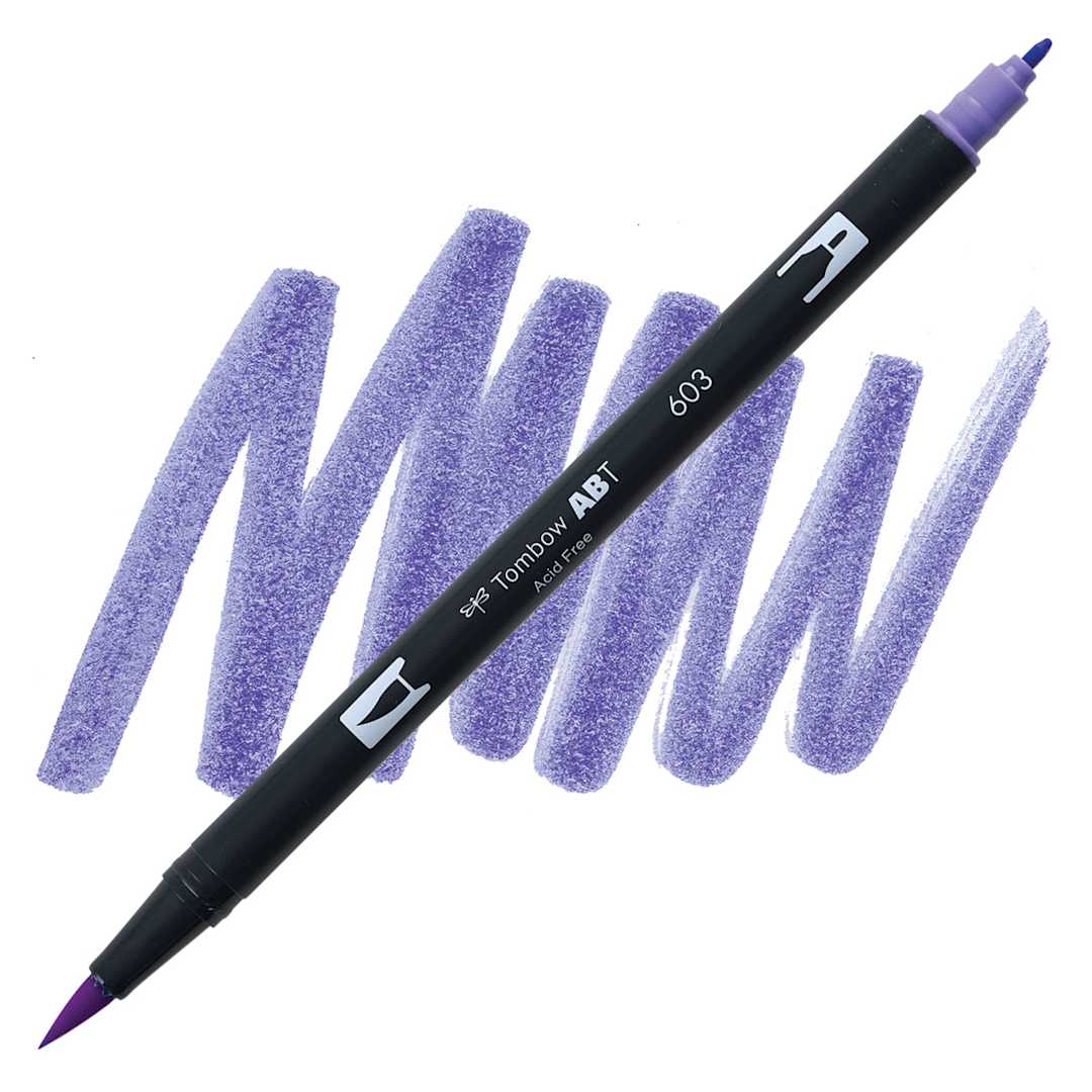 Open in modal - Tombow Dual Brush Pen - Periwinkle pen and swatch