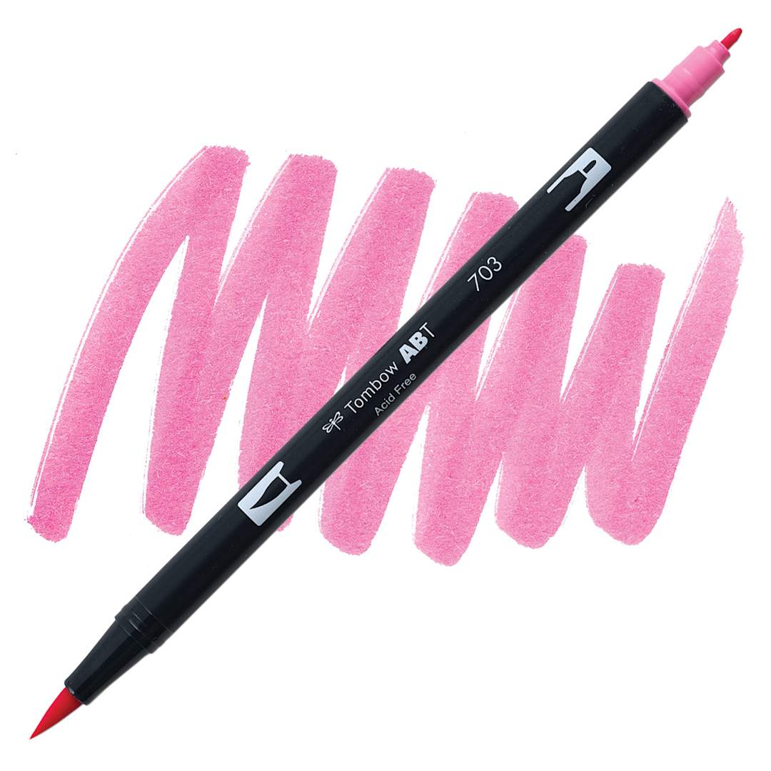 Open in modal - Tombow Dual Brush Pen - Pink Rose pen and swatch