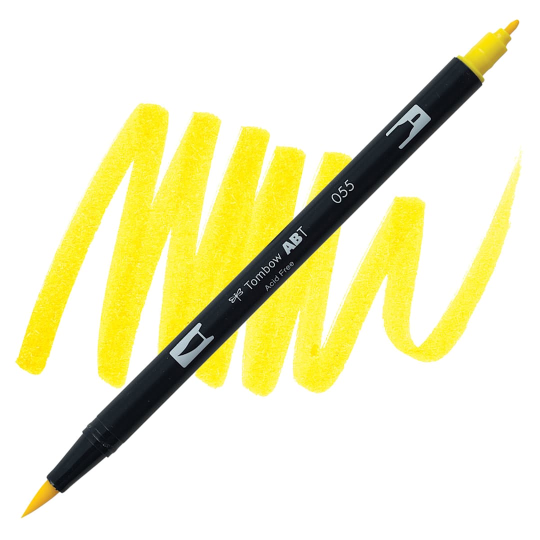 Open in modal - Tombow Dual Brush Pen - Process Yellow pen and swatch