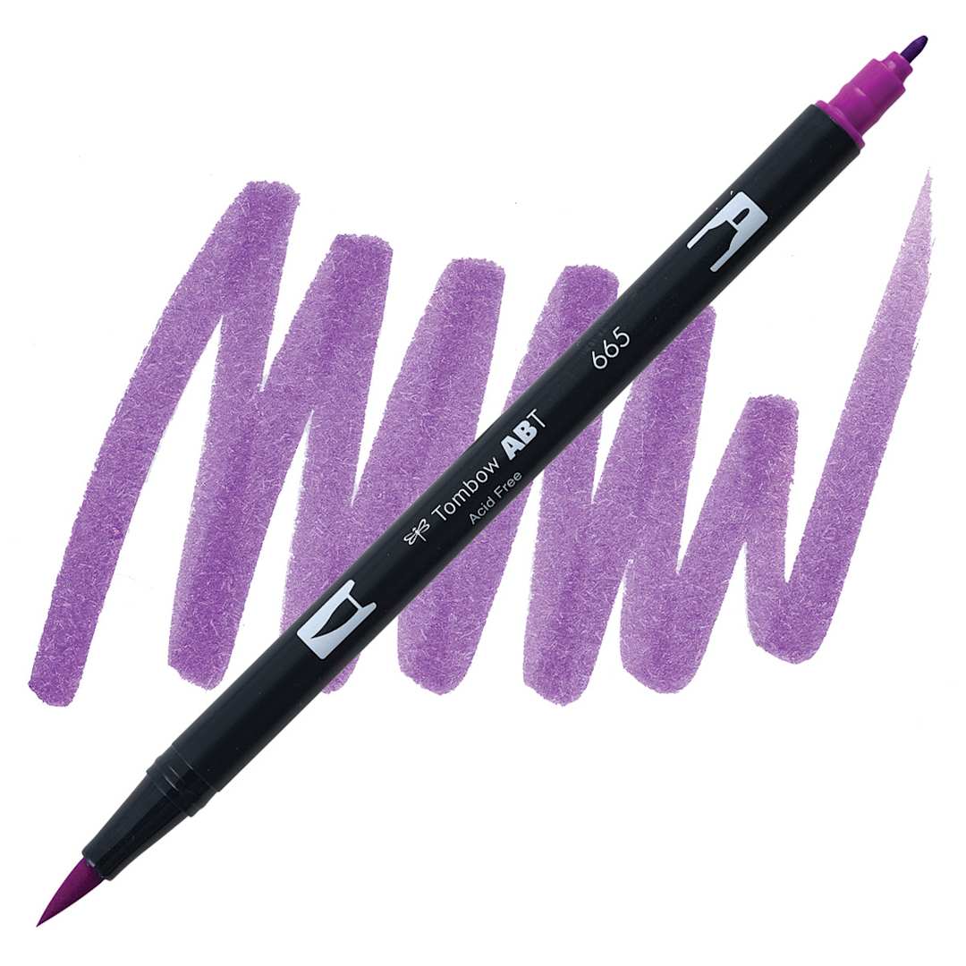 Open in modal - Tombow Dual Brush Pen - Purple pen and swatch