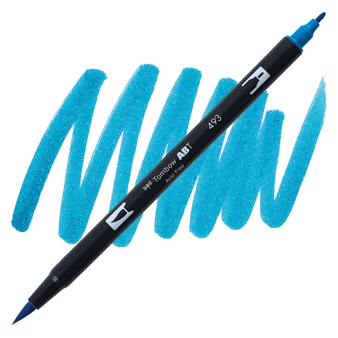Open in modal - Tombow Dual Brush Pen - Reflex Blue pen and swatch