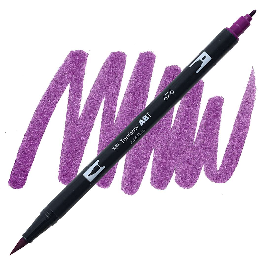 Open in modal - Tombow Dual Brush Pen - Royal Purple pen and swatch