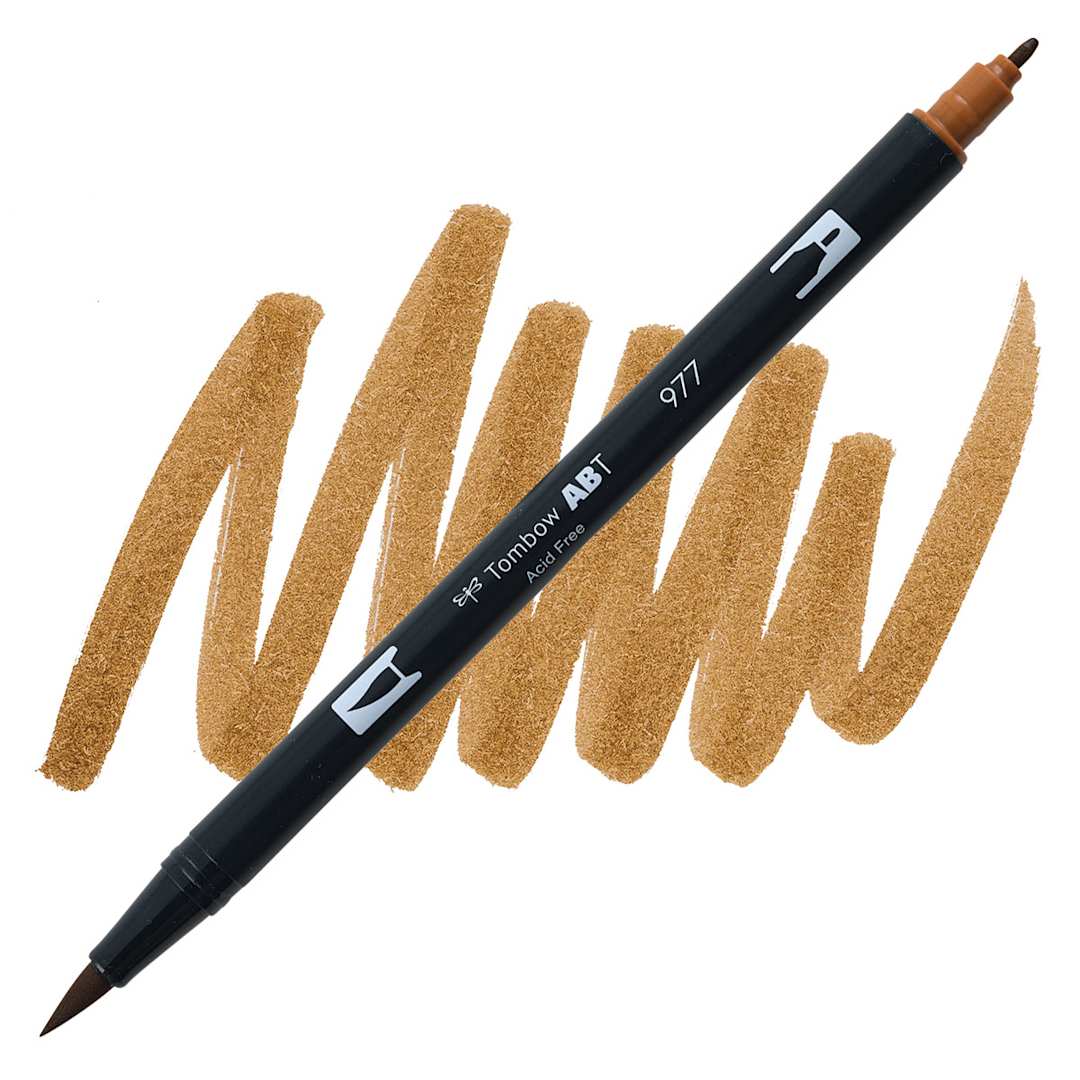 Open in modal - Tombow Dual Brush Pen - Saddle Brown pen and swatch