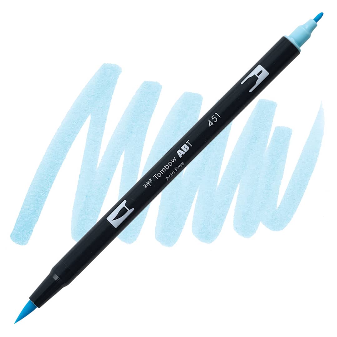 Open in modal - Tombow Dual Brush Pen - Sky Blue pen and swatch