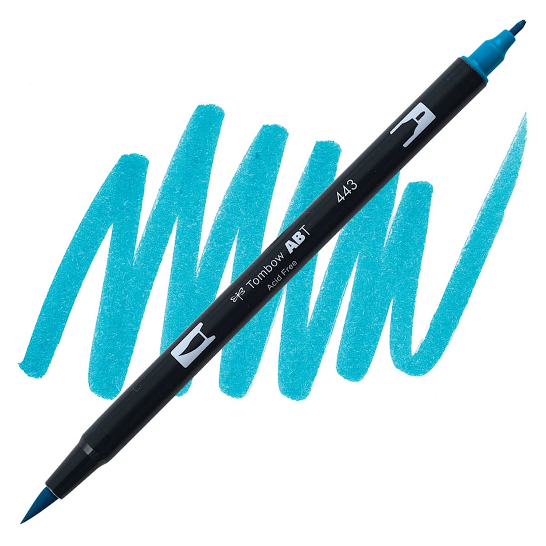 Open in modal - Tombow Dual Brush Pen - Turquoise pen and swatch