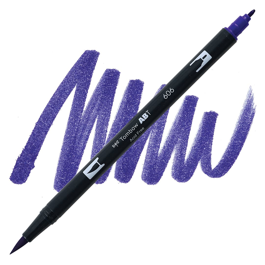 Open in modal - Tombow Dual Brush Pen - Violet pen and swatch