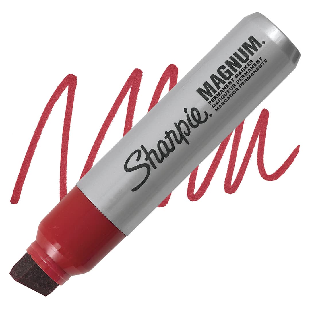 Open in modal - Sharpie Magnum 44 Marker - Red, Wide marker and swatch