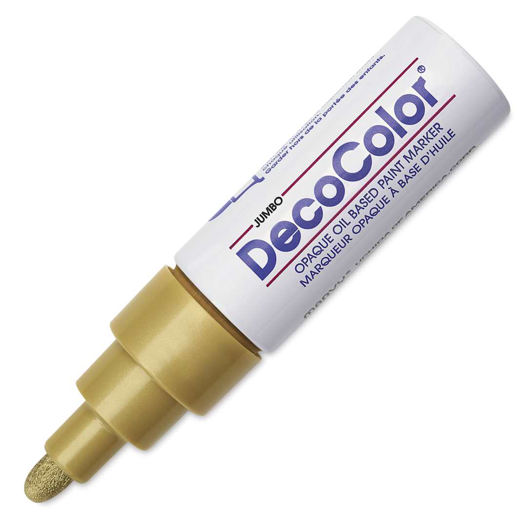 Open in modal - Decocolor Jumbo Paint Marker - Gold, cap off