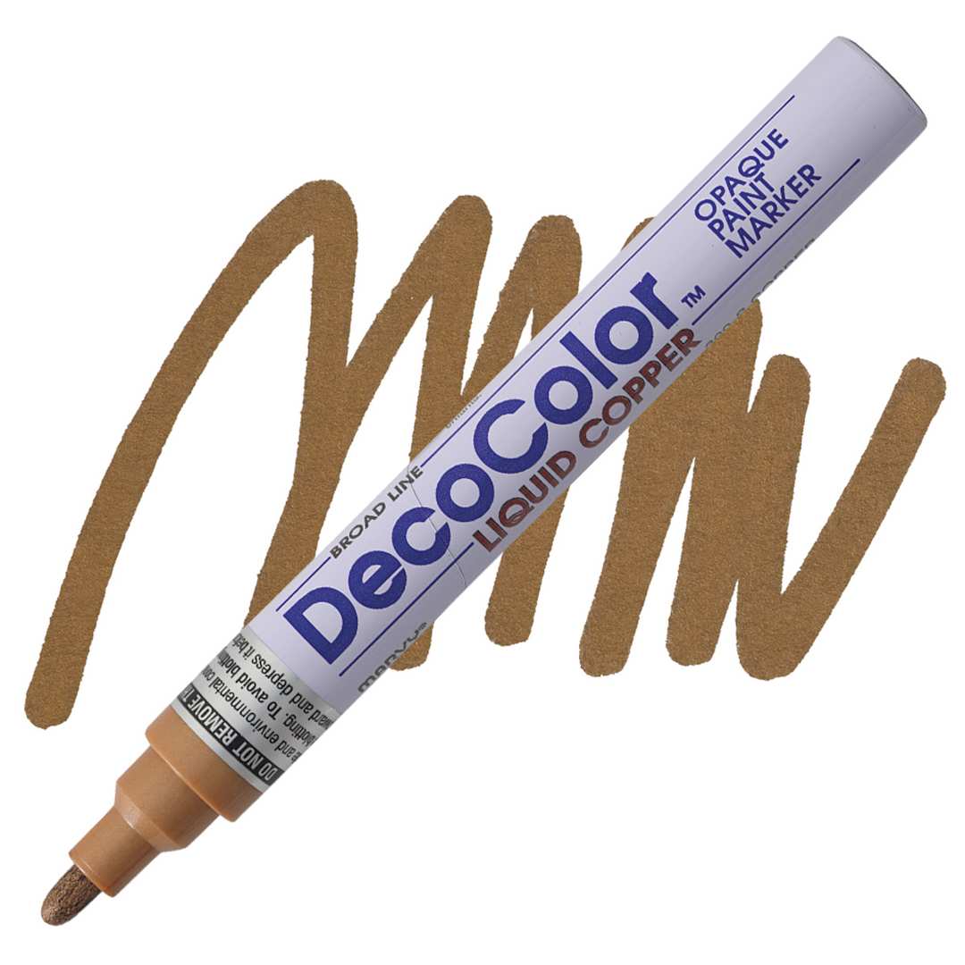 Open in modal - Decocolor Paint Marker - Copper, Broad Tip marker and swatch