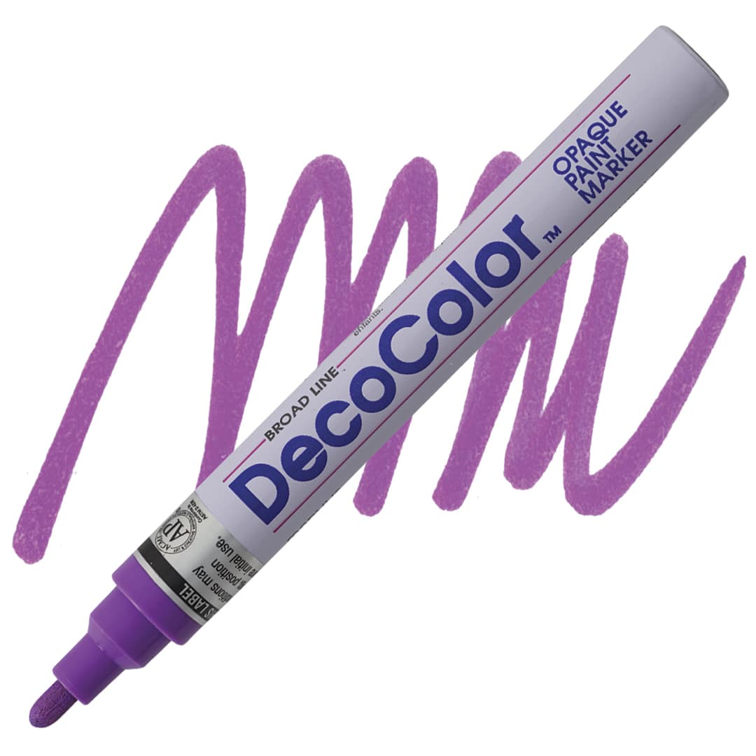 Open in modal - Decocolor Paint Marker - Hot Purple, Broad Tip marker and swatch