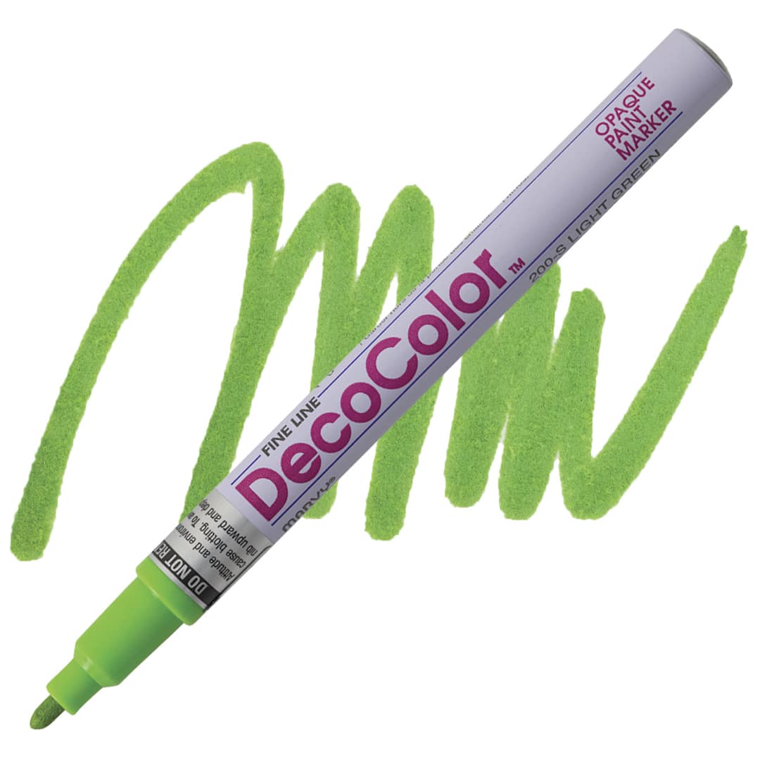 Open in modal - Decocolor Paint Marker - Light Green, Fine Tip marker and swatch