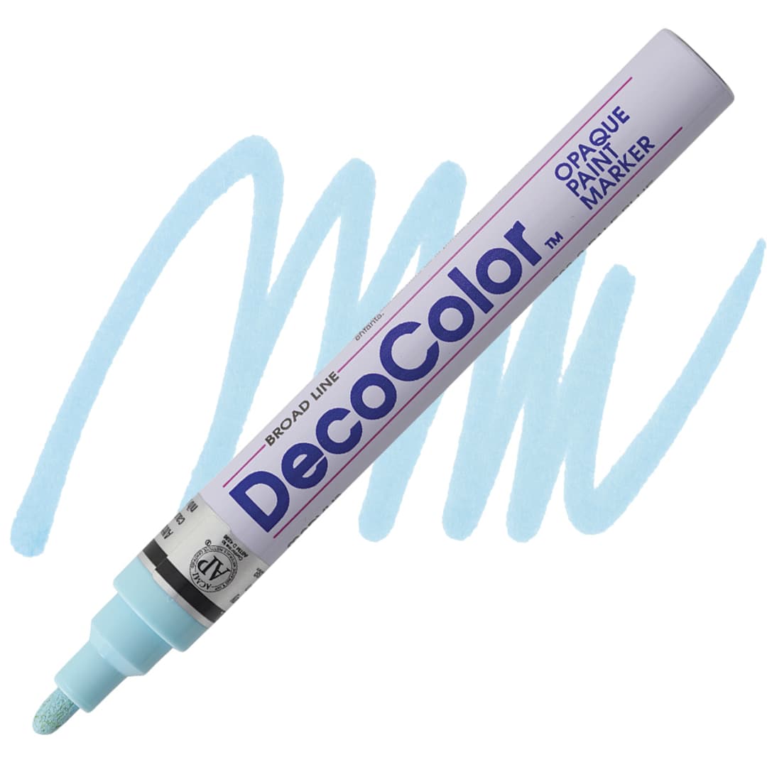 Open in modal - Decocolor Paint Marker - Pale Blue, Broad Tip marker and swatch