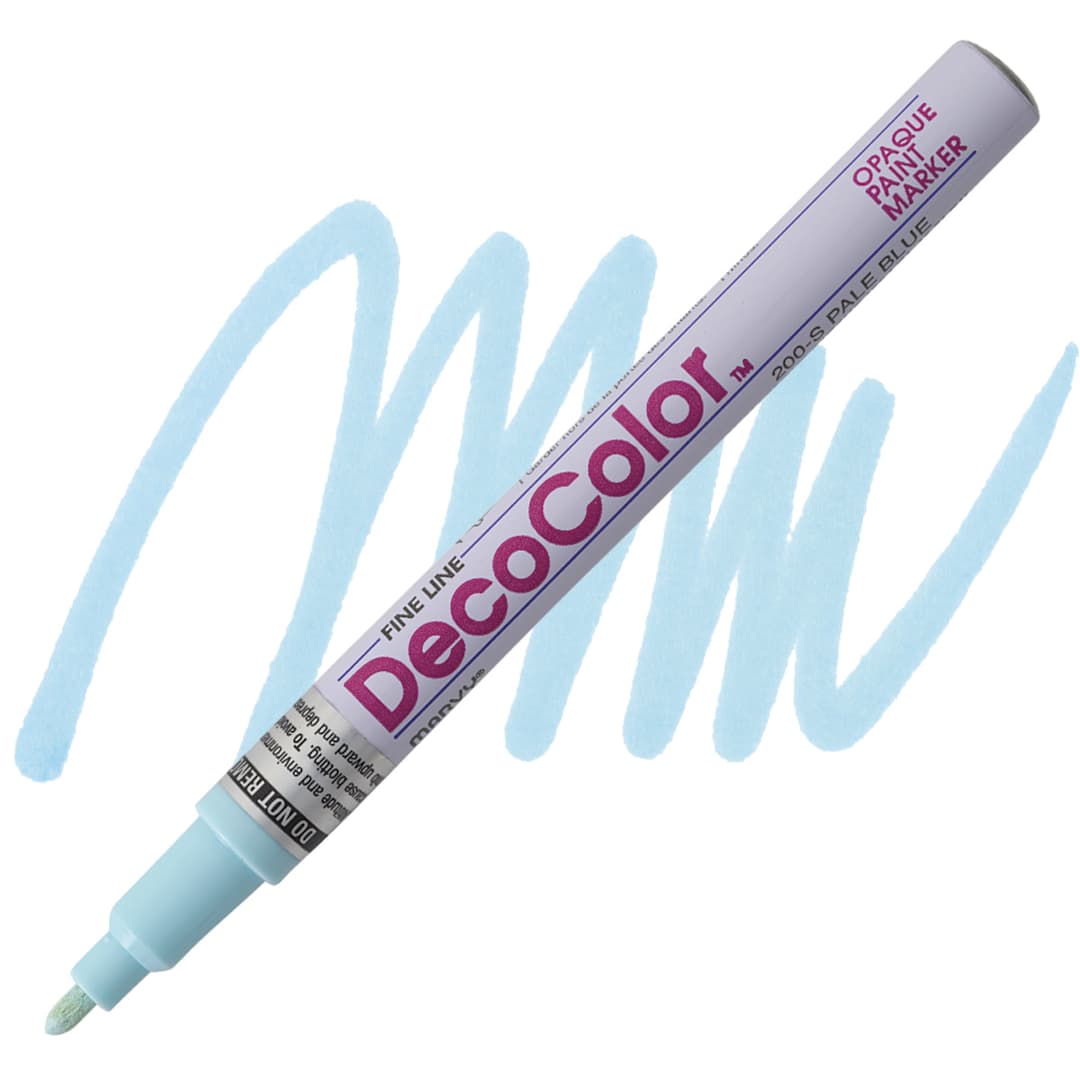 Open in modal - Decocolor Paint Marker - Pale Blue, Fine Tip marker and swatch