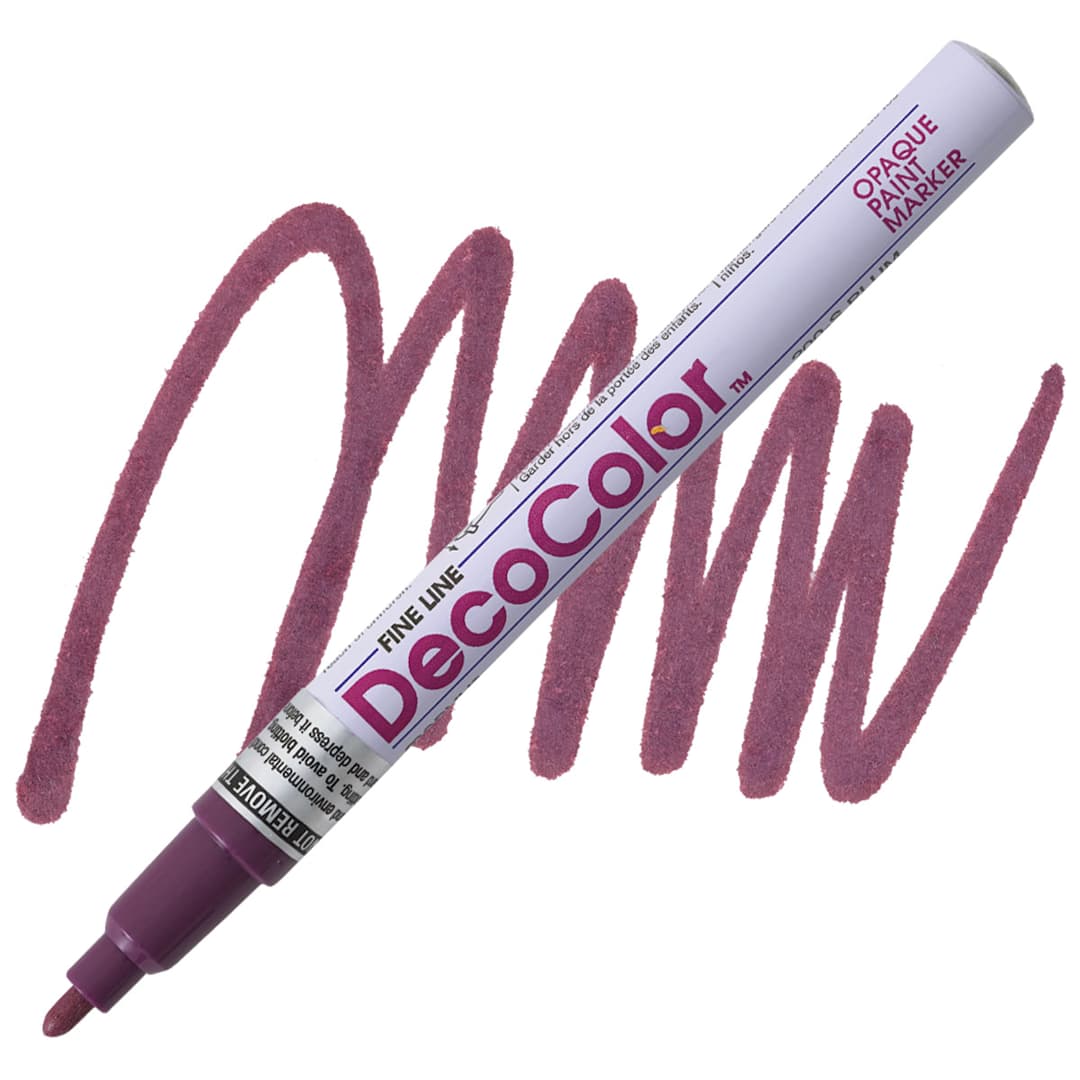 Open in modal - Decocolor Paint Marker - Plum, Fine Tip marker and swatch