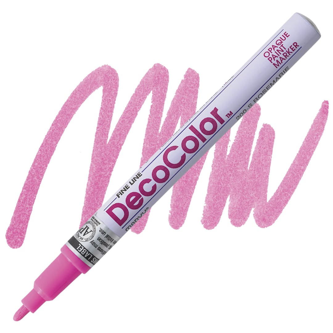 Open in modal - Decocolor Paint Marker - Rosemarie, Fine Tip marker and swatch