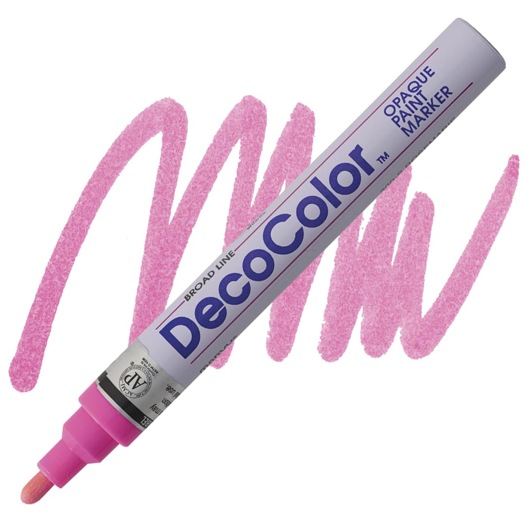 Open in modal - Decocolor Paint Marker - Rosemarie, Broad Tip marker and swatch