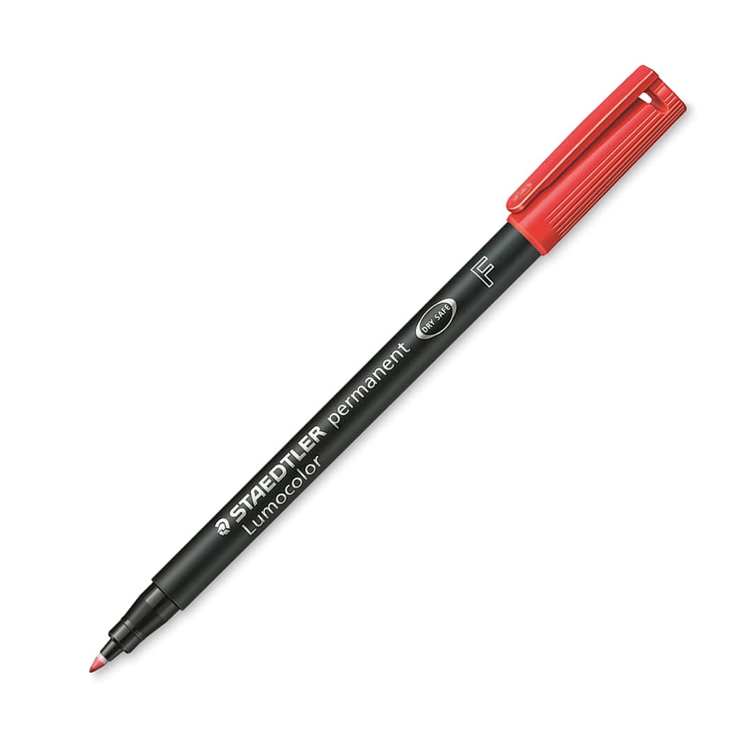 Open in modal - Staedtler Lumocolor Permanent Marker - Red, Fine