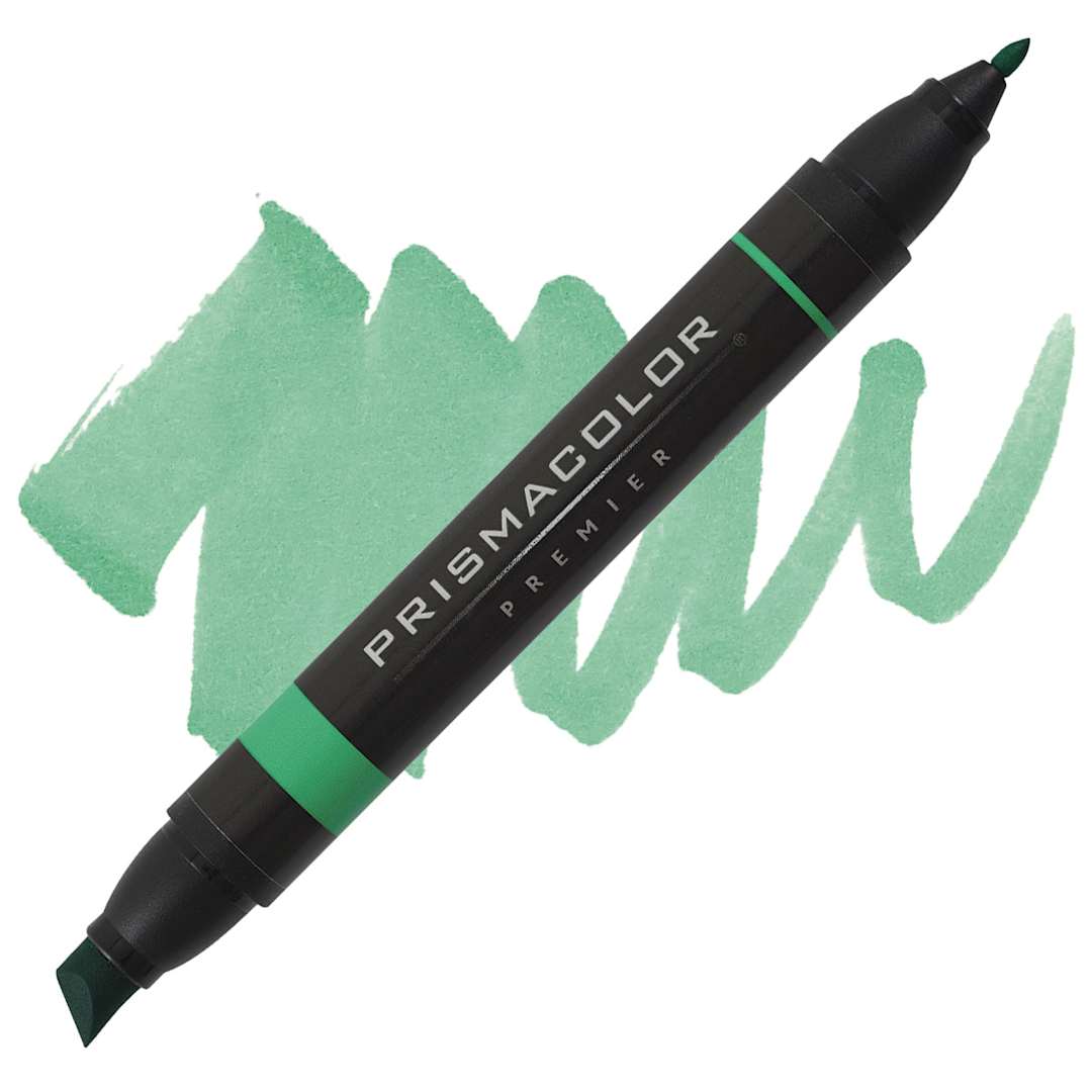 Open in modal - Prismacolor Premier Dual-Ended Art Marker - Grass Green (marker and swatch)