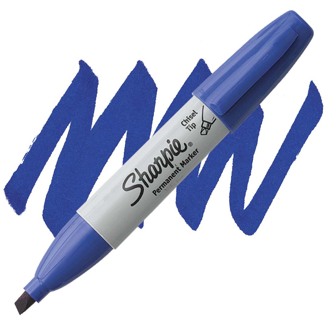 Open in modal - Sharpie Chisel Tip Marker - Blue marker and swatch