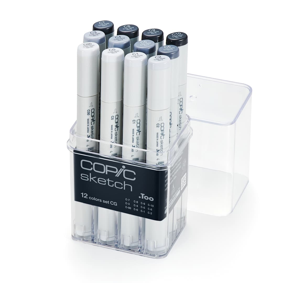 Open in modal - Copic Sketch Marker Set - Cool Grays, Set of 12