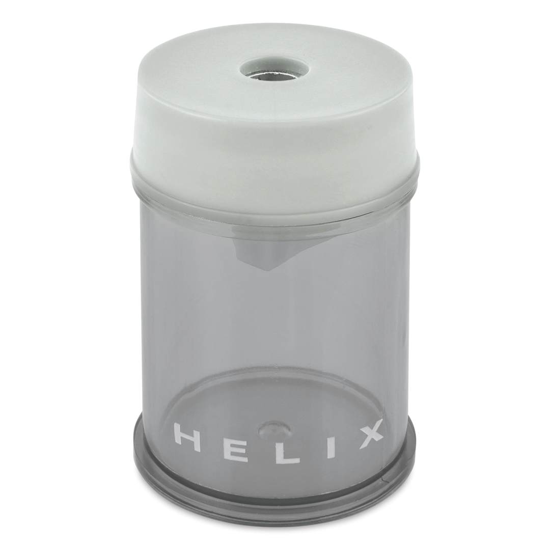 Open in modal - Helix Hand-Held Pencil Sharpener - Single Hole, shown on top of the Gray colored sharpener
