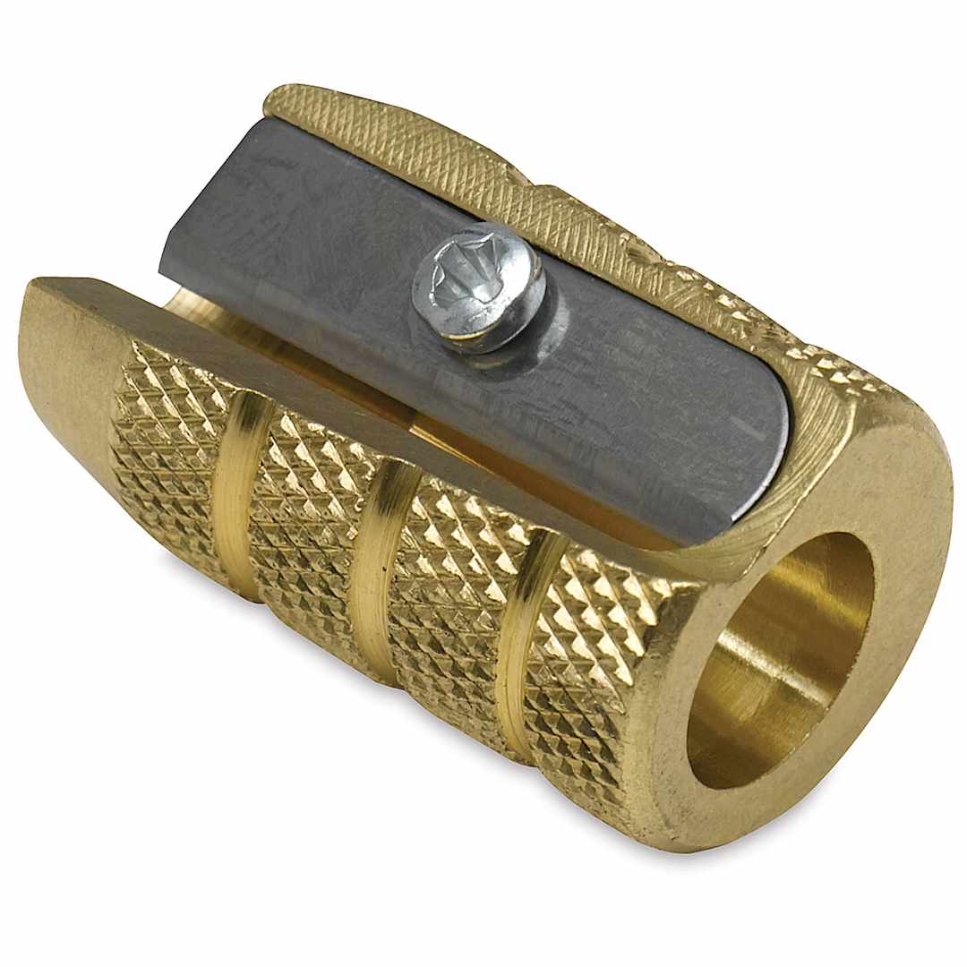 Open in modal - Mobius & Ruppert Grenade Brass Pencil Sharpener - Single Hole