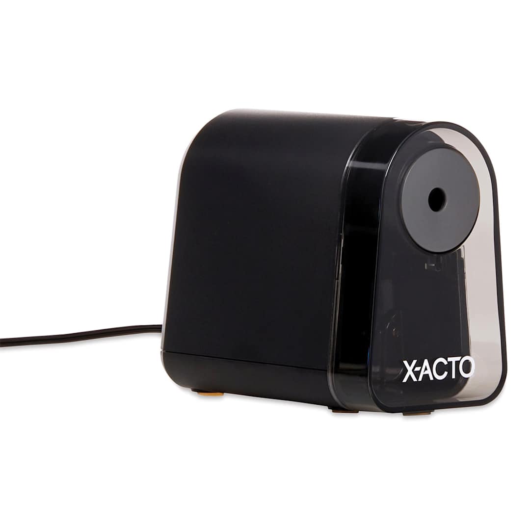 Open in modal - X-Acto Mighty Mite Electric Pencil Sharpener with Pencil Saver - Right angled view with cord