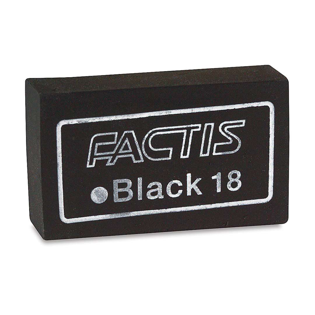 Open in modal - General's Factis Magic Black Eraser - single eraser shown at slight angle