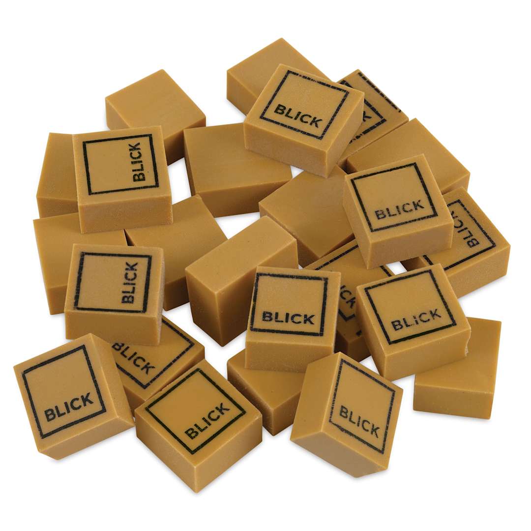 Open in modal - Blick Art Gum Eraser - Small, 1" x 1" x 1/2", Box of 24, erasers laid out